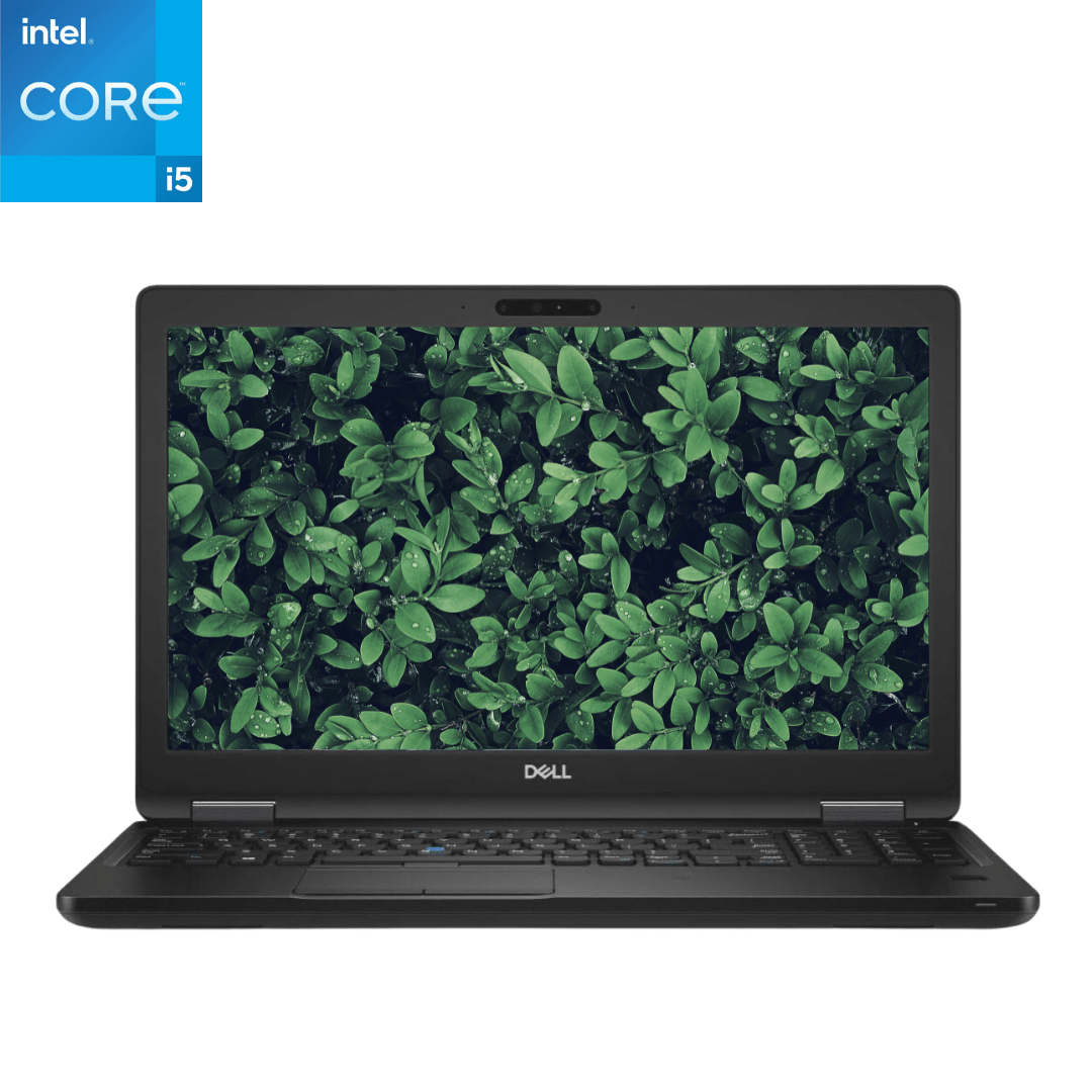 Front-facing view of an opened Dell Latitude 5590 i5 Laptop.